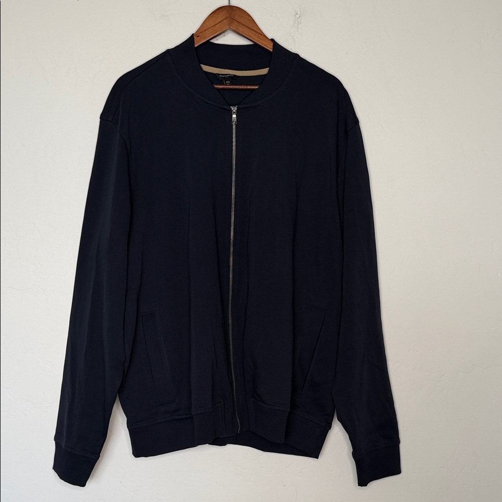 Banana Republic Luxe Touch Bomber Jacket Men’s 2XLT Navy Full Zip NWT - Picture 3 of 7